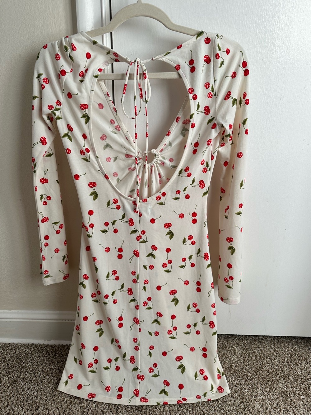 Urban Outfitters Sammie Long Sleeve Cherry Mini Dress - Picture 4 of 5